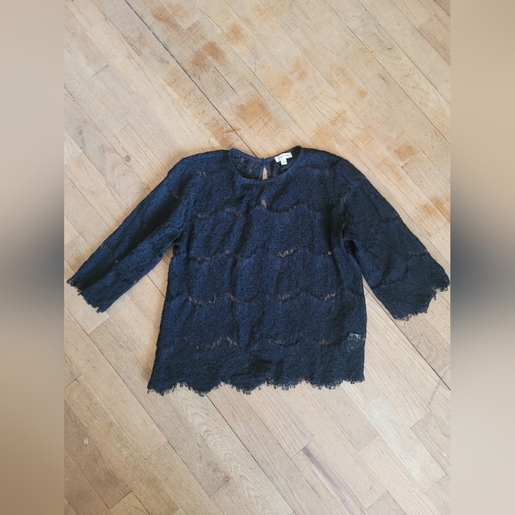 Lily White Tops - Lilly White Black Lace Top, Size Medium‎
